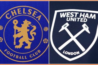 Chelsea and West Ham club badges