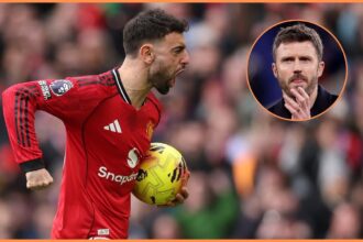 Bruno Fernandes celebrates for Manchester United
