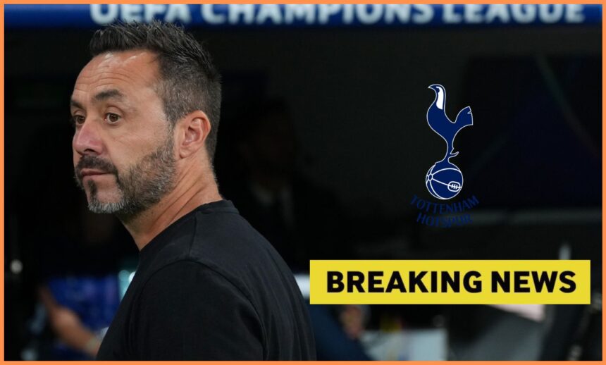 Roberto De Zerbi looks on