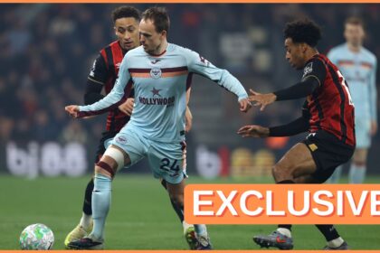 Tyler Adams in action for Bournemouth vs Brentford