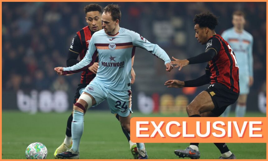 Tyler Adams in action for Bournemouth vs Brentford