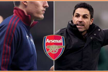 Tino Livramento and Mikel Arteta