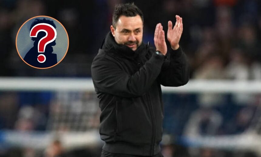 Roberto De Zerbi with overlay of mystery player