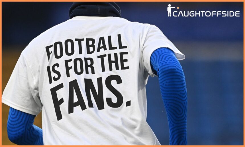 Football is for the fans protest shirt against the European Super League