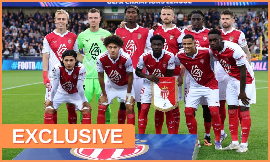 Lamine Camara lining up with Monaco