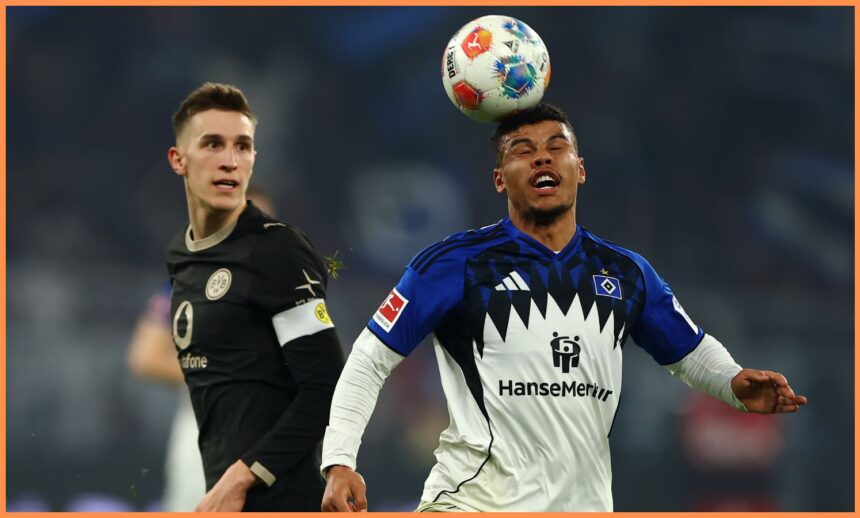Nico Schlotterbeck in action for Borussia Dortmund against Hamburg