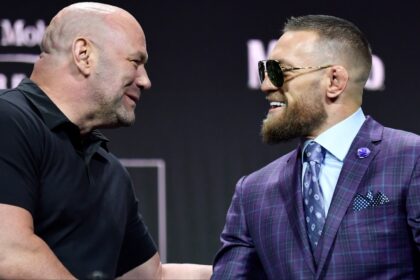 Dana White and Conor McGregor at the UFC 264 press conference