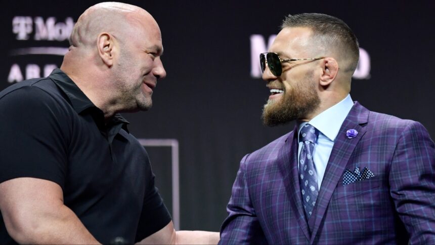 Dana White and Conor McGregor at the UFC 264 press conference