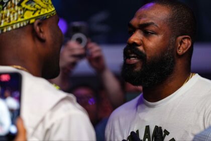 Francis Ngannou and Jon Jones at a PFL event