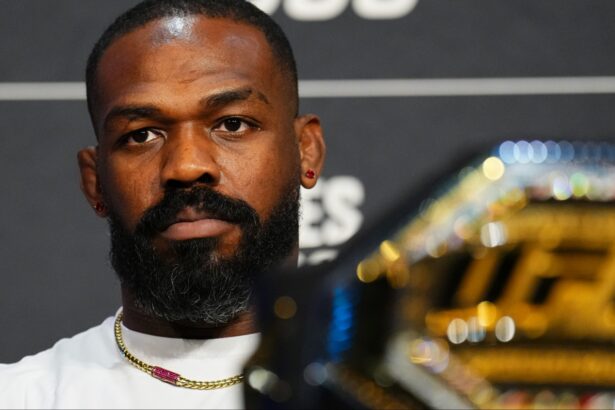 Jon Jones at a UFC 309 press conference