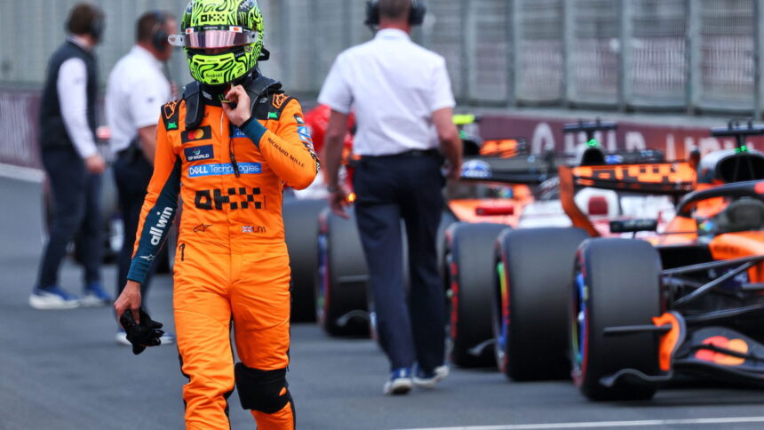 F1 world champion Lando Norris qualified a low-key sixth
