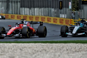 Leclerc diced for first place with Russell early on