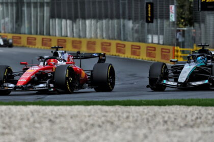 Leclerc diced for first place with Russell early on