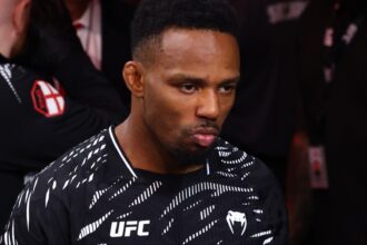 Lerone Murphy walks out to the Octagon for his fight at UFC 319