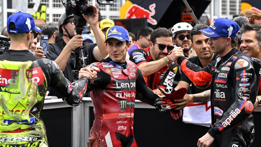 Marco Bezzecchi, Marc Marquez, Fabio di Giannantonio, 2026 Brazilian MotoGP.