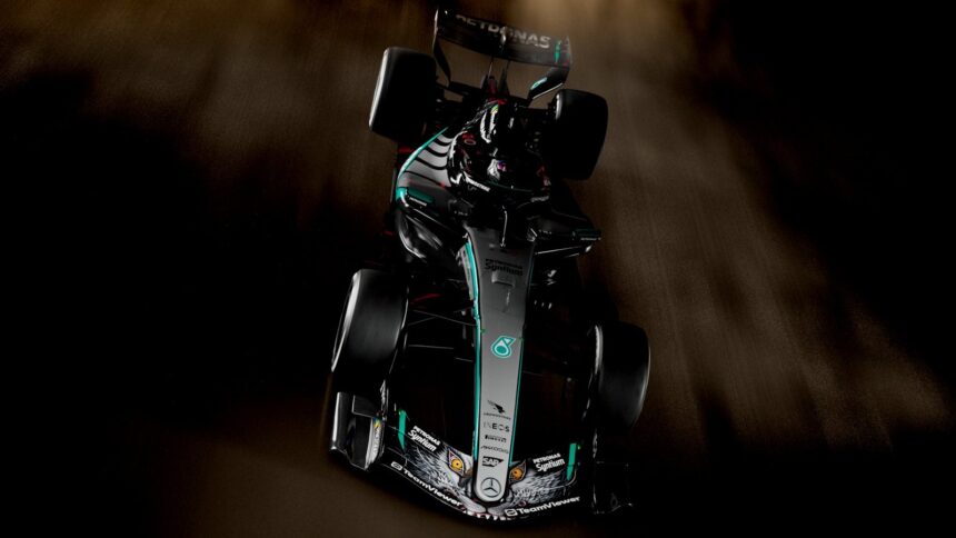Mercedes is one of three teams running a special livery in Japan