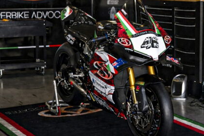 Tommy Bridewell's Superbike Advocates Ducati, March 2026 Portimao WorldSBK test, pit box. Credit: WorldSBK.