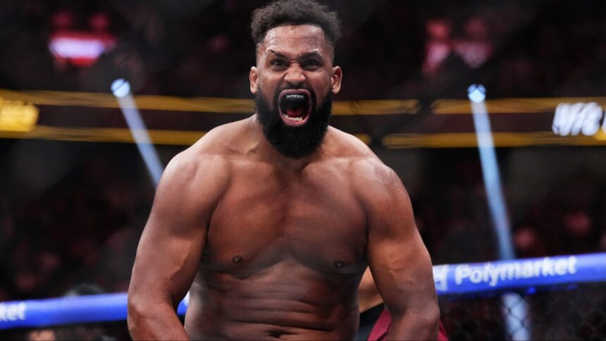 Waldo Cortes-Acosta celebrates after a win at UFC 324