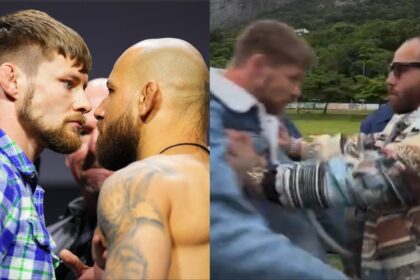 Jean Silva and Bryce Mitchell faceoffs