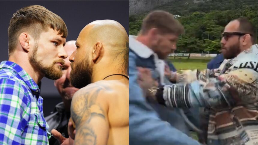 Jean Silva and Bryce Mitchell faceoffs