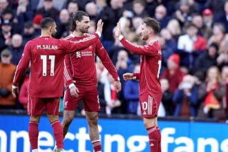 Alexis Mac Allister celebrating goal with teammates during 5-2 win over West Ham
