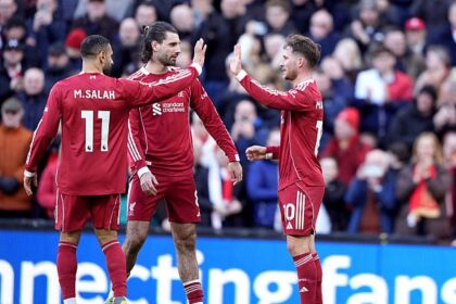 Alexis Mac Allister celebrating goal with teammates during 5-2 win over West Ham