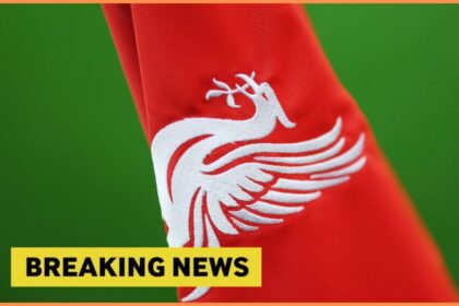 Liverpool flag with breaking news overlay