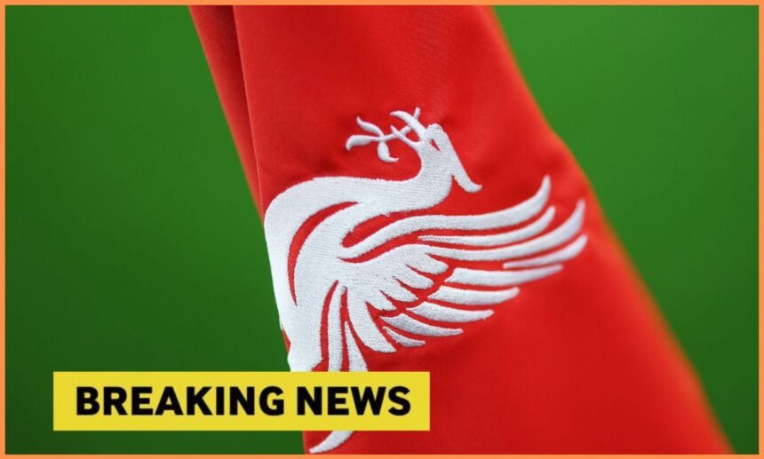 Liverpool flag with breaking news overlay