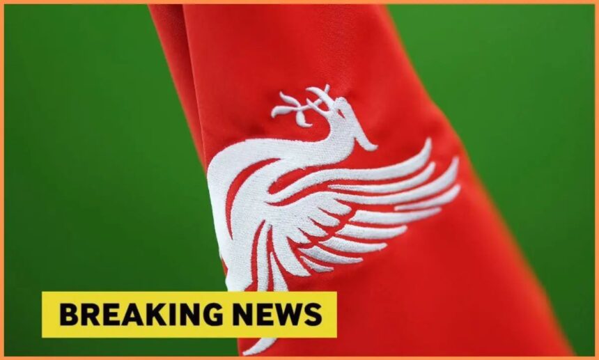 Liverpool flag with breaking news