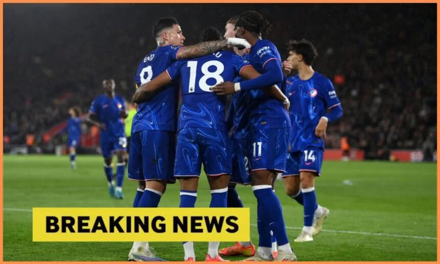 Chelsea players including Enzo Fernandez in a huddle