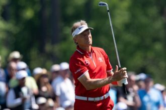 Bernhard Langer (68) shares the lead in the Senior PGA Championship despite his age