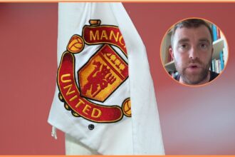 Manchester United-branded corner flag, and Fabrizio Romano