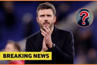 Michael Carrick with overlay of mystery player and breaking news