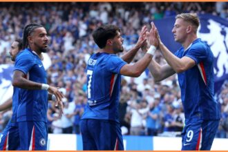 Chelsea players celebrating