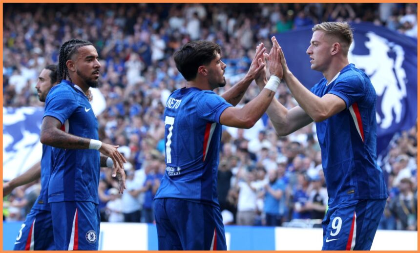 Chelsea players celebrating