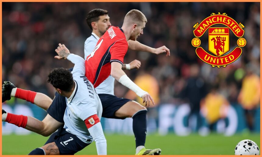 Adam Wharton in action for England against Uruguay