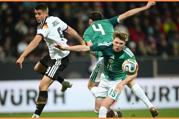 Nicolo Tresoldi in action for Germany Under-21s