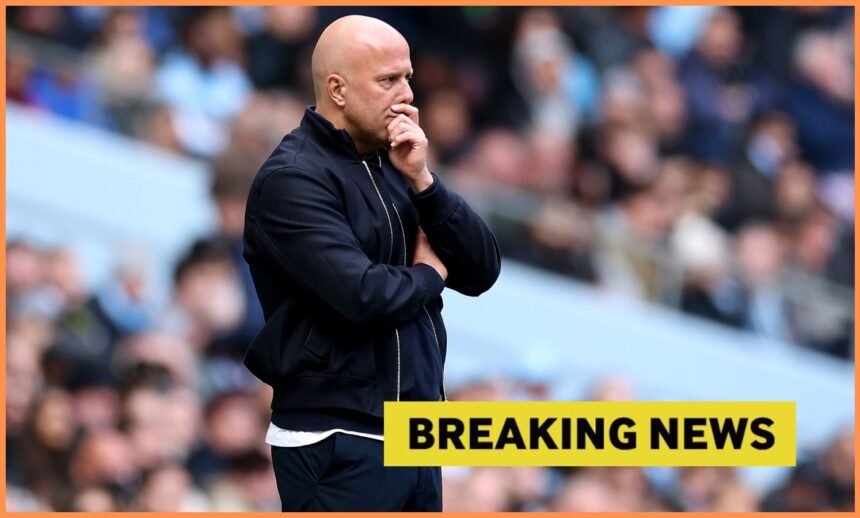 Arne Slot looks on, and