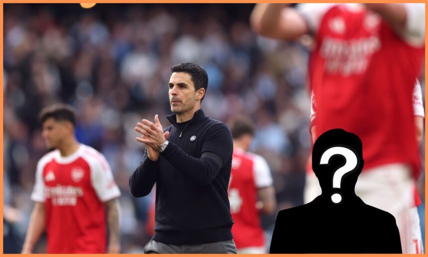 Mikel Arteta and Arsenal players applaud the fans after the defeat to Manchester City