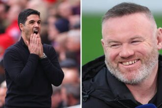 Split image of Mikel Arteta and Wayne Rooney