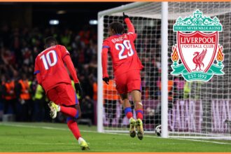 Bradley Barcola celebrates scoring for PSG against Chelsea