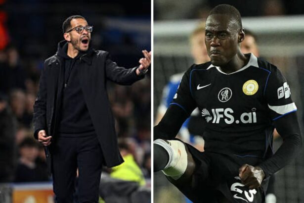 Split image of Liam Rosenior and Trevoh Chalobah