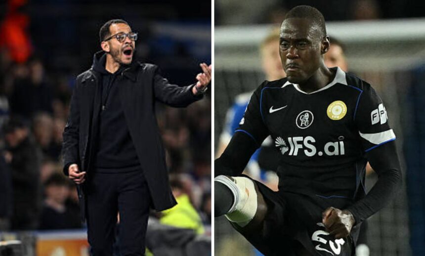 Split image of Liam Rosenior and Trevoh Chalobah