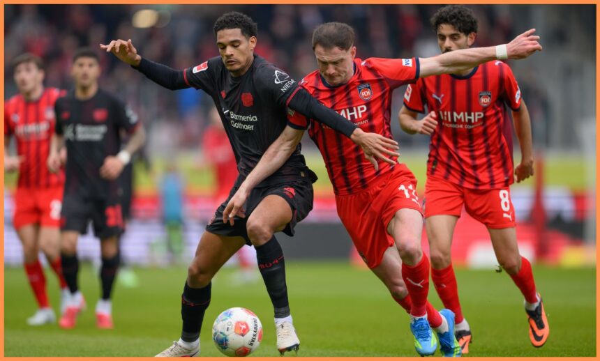 Jarrell Quansah in action for Bayer Leverkusen