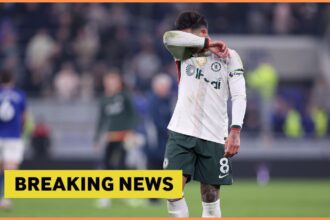 Enzo Fernandez reacts during Chelsea