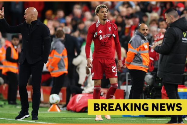 Hugo Ekitike leaves the pitch after being sent off