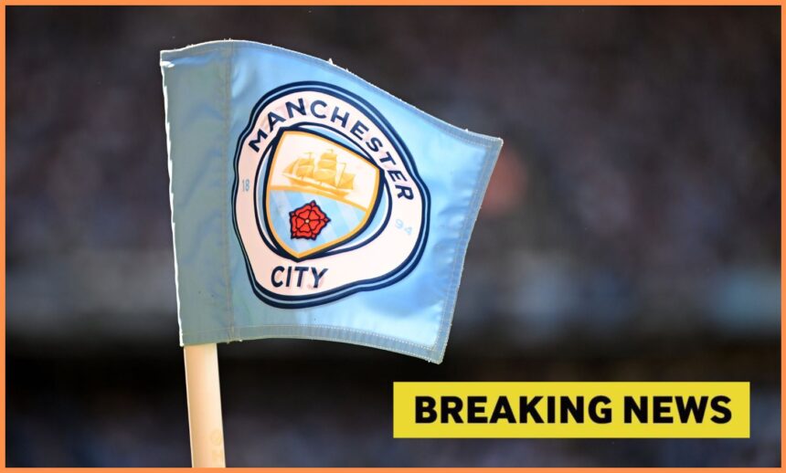 Manchester City FC logo on corner flag