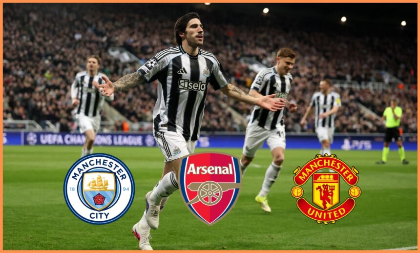 Sandro Tonali celebrates scoring for Newcastle United