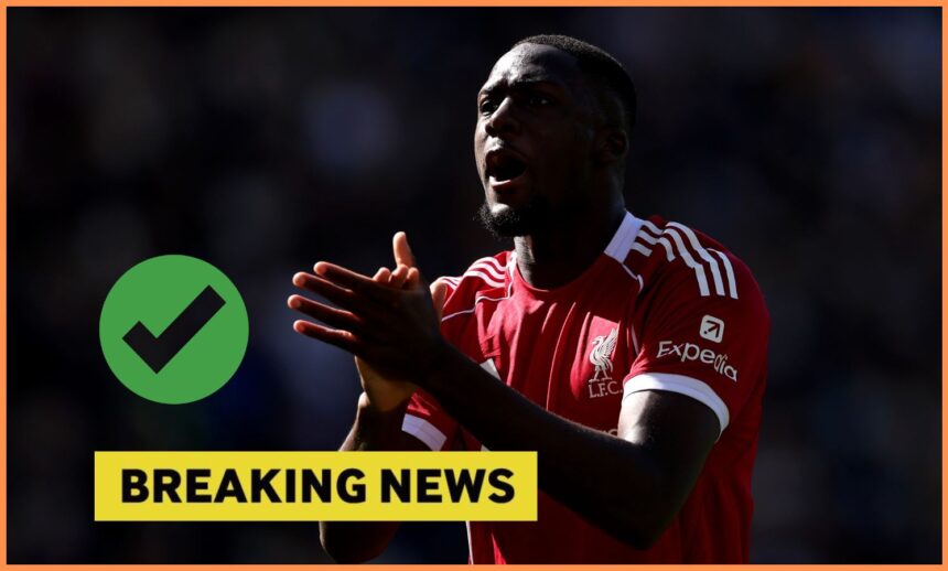 Ibrahima Konate applauds the Liverpool fans