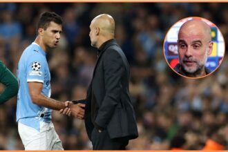 Rodri and Pep Guardiola